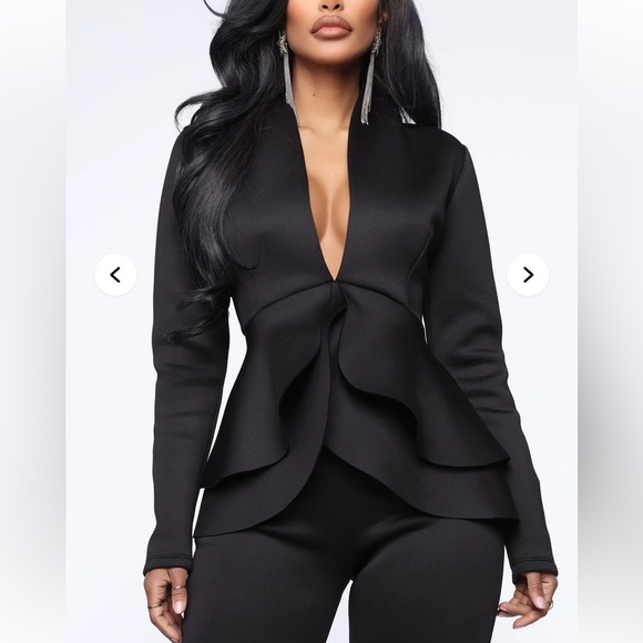 Fashion Nova Jackets & Blazers - Fashion Nova Black Peplum Blazer